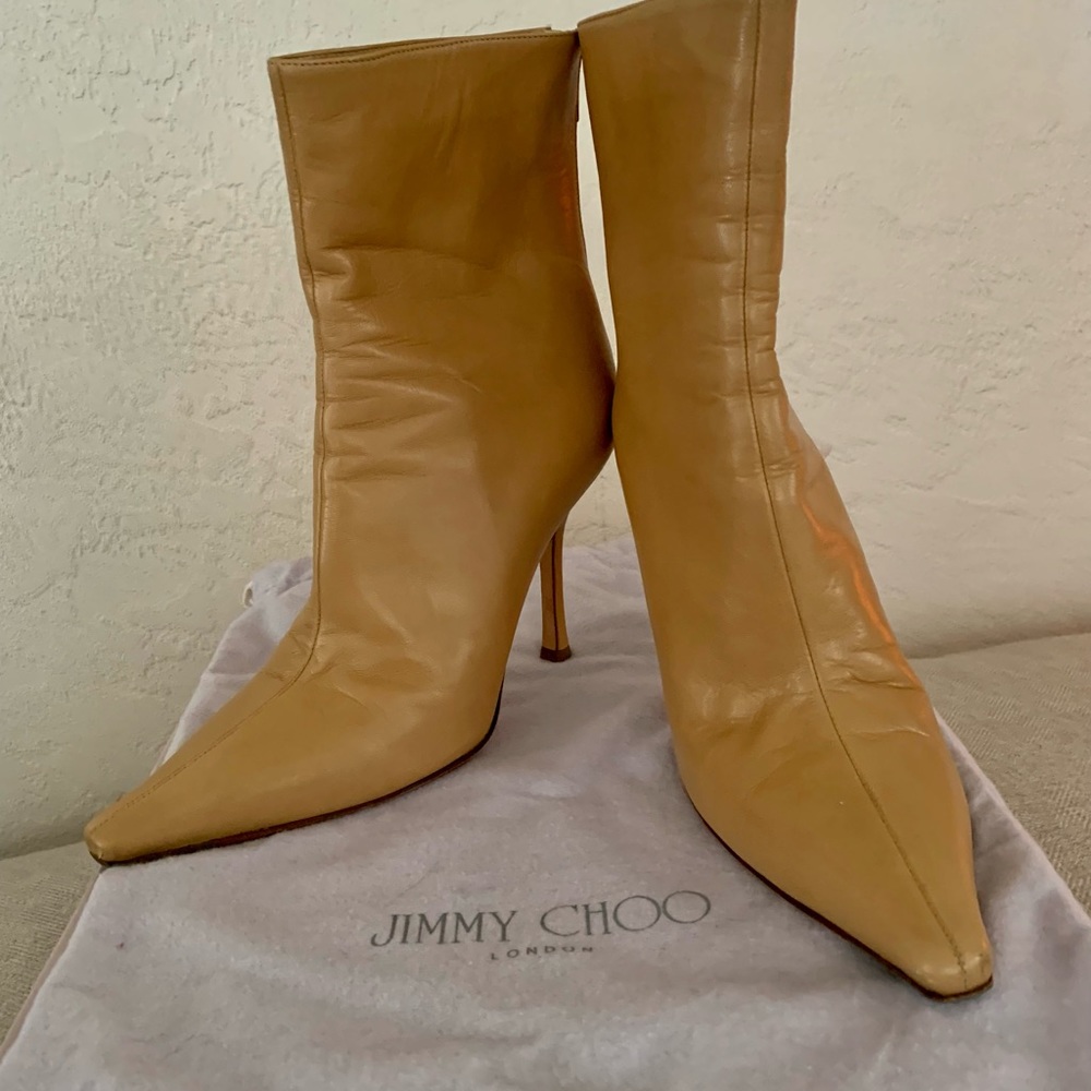 Jimmy Choo Camel Kid Leather Boots